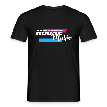 House Music Party - Men's T-Shirt - black - Front - AI Model Male 178 light (178cm)