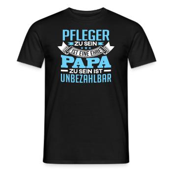 PFLEGER und Papa - Männer T-Shirt - Schwarz - Vorne - AI Model Male 178 light (178cm)