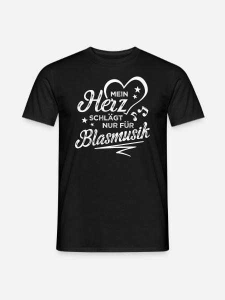 Mein Herz Schlägt Nur Für Blasmusik - Männer T-Shirt - Schwarz