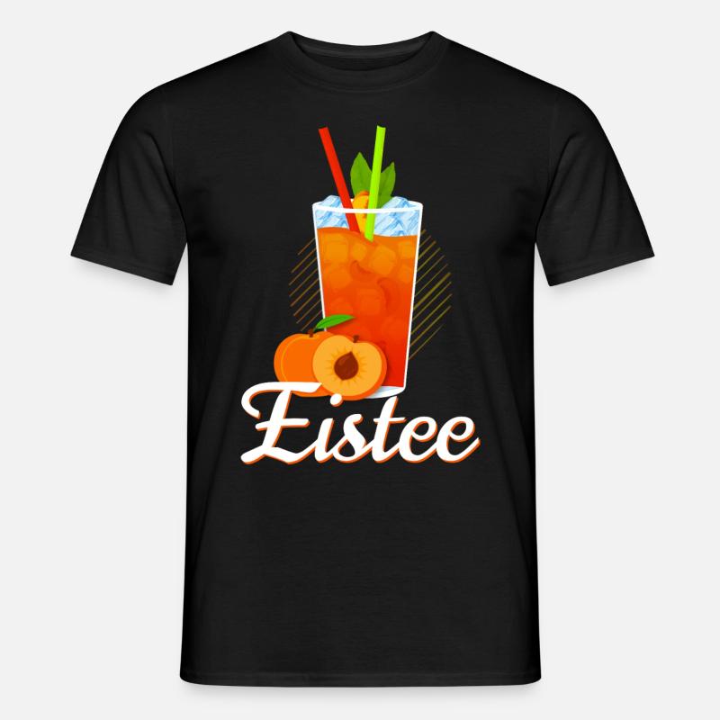 Eistee Pfirsich Design Tee - Männer T-Shirt - Schwarz