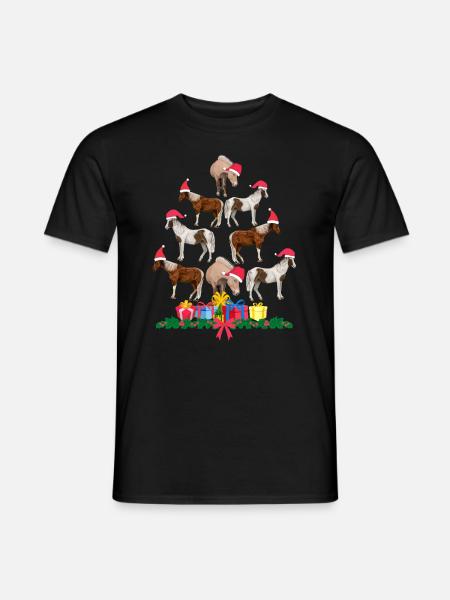 horse in christmas. Christmas gift - Men's T-Shirt - black