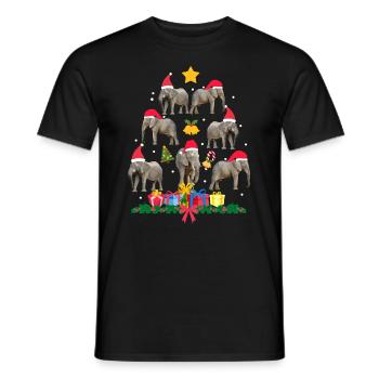 Éléphant à Noël. Cadeau de Noël - T-shirt homme - noir - Devant - AI Model Male 178 light (178cm)