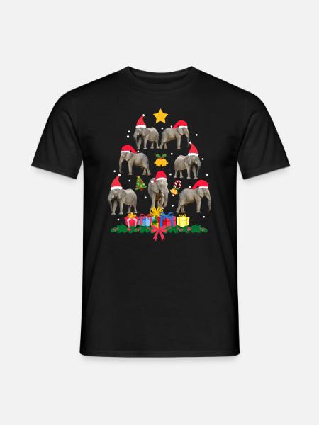 elephant in christmas. Christmas gift - Men's T-Shirt - black