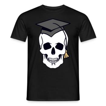 Totenkopf Schädel Gruselig Student Uni Halloween - Männer T-Shirt - Schwarz - Vorne - AI Model Male 178 light (178cm)