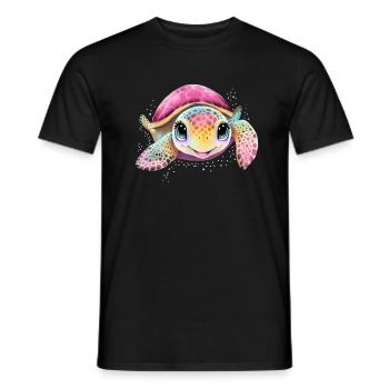 Baby Turtle - Men's T-Shirt - black - Front - AI Model Male 178 light (178cm)