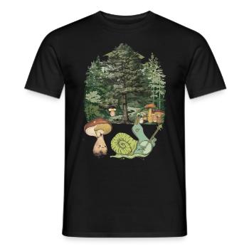 Forest Dweller Snail Children Music Child - Men's T-Shirt - black - Front - AI Model Male 178 light (178cm)