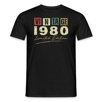 Vintage, 1980er Jahre, Original, Geschenk zum Jubiläum der 1980er Jahre - Männer T-Shirt - Schwarz - Vorne - AI Model Male 178 light (178cm)