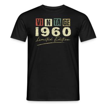 Vintage 1960's Original 1960's Birthday Gift - Men's T-Shirt - black - Front - AI Model Male 178 light (178cm)