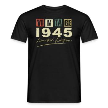 Vintage 1945 Original 1945 Birthday Gift - Men's T-Shirt - black - Front - AI Model Male 178 light (178cm)