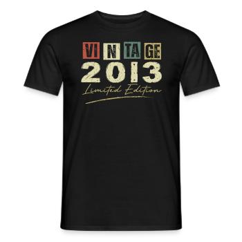 Jahrgang 2013 Original Geburtstagsgeschenk 2013 - Männer T-Shirt - Schwarz - Vorne - AI Model Male 178 light (178cm)