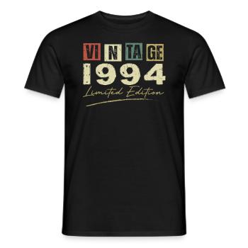 Vintage 1994 Original Cadeau Anniversaire 1994 - T-shirt homme - noir - Devant - AI Model Male 178 light (178cm)