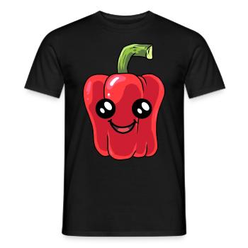 Poivrons Poivrons Légumes Végétarien Cuisiner - T-shirt homme - noir - Devant - AI Model Male 178 light (178cm)