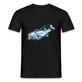 Fish Fishing - Men's T-Shirt - black - Front - AI Model Male 178 light (178cm)