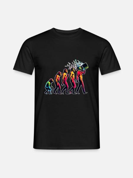 Evolution Humains Vers PC Portable Nerd Geek Monkey - T-shirt homme - noir