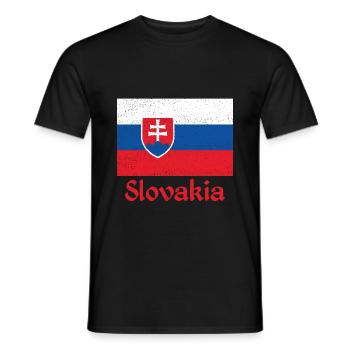 Slowakia Slowakei Wappen Flagge Europa Slowakisch - Männer T-Shirt - Schwarz - Vorne - AI Model Male 178 light (178cm)