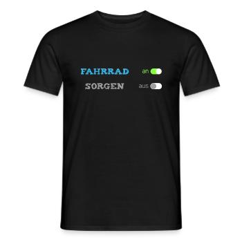 Fahrrad an - Sorgen aus - Männer T-Shirt - Schwarz - Vorne - AI Model Male 178 light (178cm)