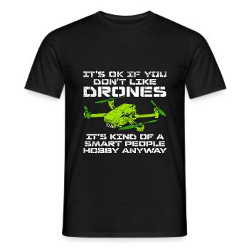 Drone Pilot Smart Hobby Saying - Men's T-Shirt - black - Front - AI Model Male 178 light (178cm)
