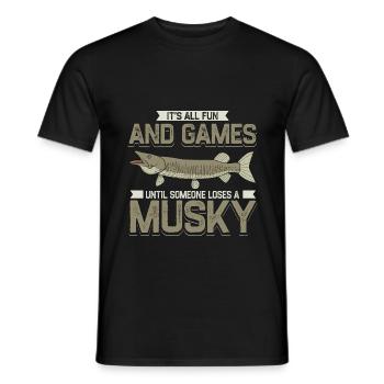 Muscle Lung Muskie Fishing Dicton - T-shirt homme - noir - Devant - AI Model Male 178 light (178cm)