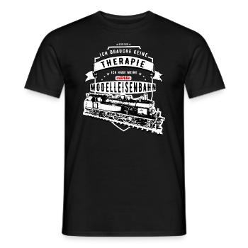 Märklin Ich Brauche Keine Therapie Modelleisenbahn - Männer T-Shirt - Schwarz - Vorne - AI Model Male 178 light (178cm)