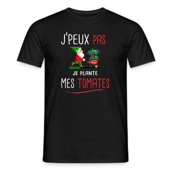Je peux pas je plante mes tomates - T-shirt homme - noir - Devant - AI Model Male 178 light (178cm)