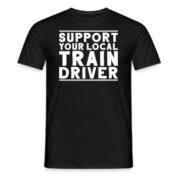 Train driver Locomotive driver Locomotive driver - Men's T-Shirt - black - Front - AI Model Male 178 light (178cm)
