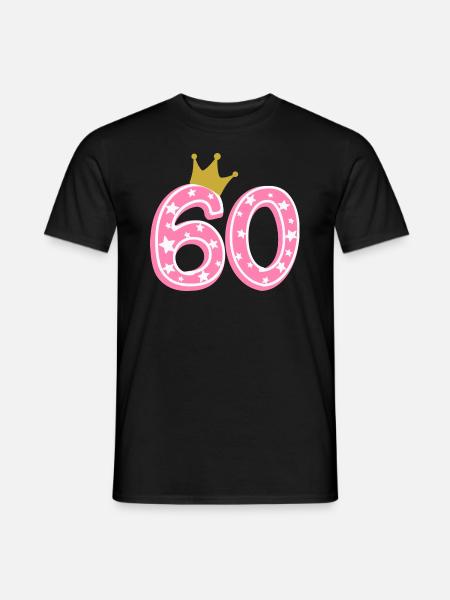 60 Krone 60° compleanno 60 anni - T-shirt uomo - nero