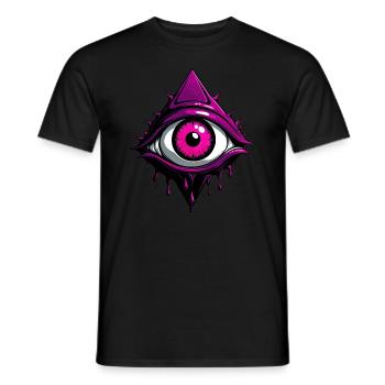 Okkultes Allsehendes Auge - CherryPunk Dark Magenta - Männer T-Shirt - Schwarz - Vorne - AI Model Male 178 light (178cm)