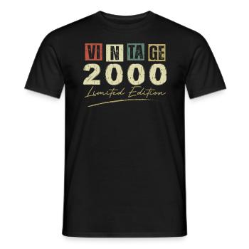 Vintage 2000 Original 2000 Anniversary Gift - Men's T-Shirt - black - Front - AI Model Male 178 light (178cm)
