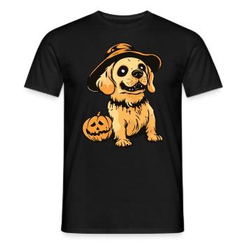 Golden Retriever Hund Halloween Zombie - Männer T-Shirt - Schwarz - Vorne - AI Model Male 178 light (178cm)
