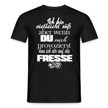 Ich bin vielleicht suess aber wenn DU ... - Männer T-Shirt - Schwarz - Vorne - AI Model Male 178 light (178cm)