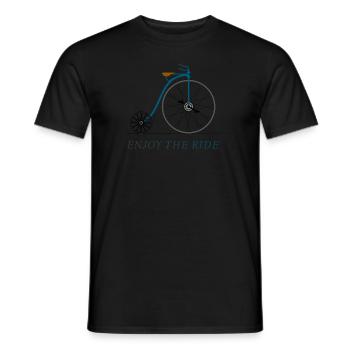 Fahrrad antik Vintage hochrad genuß Rad Biker groß - Männer T-Shirt - Schwarz - Vorne - AI Model Male 178 light (178cm)