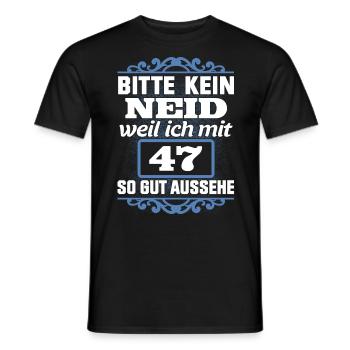 47. Geburtstag 47 Siebenundvierzig Jahre Geschenk - Männer T-Shirt - Schwarz - Vorne - AI Model Male 178 light (178cm)
