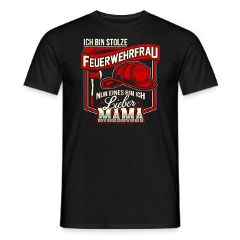 Feuerwehr Feuerwehrfrau Muttertag Feuerwehrmama - Männer T-Shirt - Schwarz - Vorne - AI Model Male 178 light (178cm)