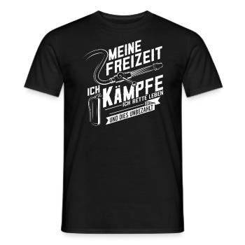 Feuerwehr Feuerwehrfrau 112 Feuer Freizeit - Männer T-Shirt - Schwarz - Vorne - AI Model Male 178 light (178cm)