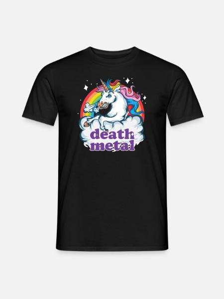 Death Metal Unicorn Gift Heavy Music Unicorn - Mænd T-shirt - sort
