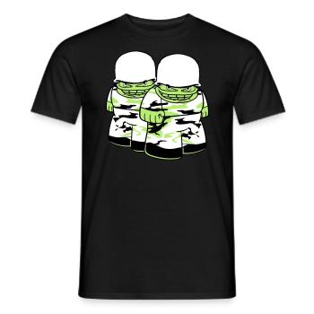 2 freunde team paar soldat tarnmuster krieg armee - Männer T-Shirt - Schwarz - Vorne - AI Model Male 178 light (178cm)