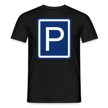 Parking Car Parking garage Parking bay Road sign - Men's T-Shirt - black - Front - AI Model Male 178 light (178cm)