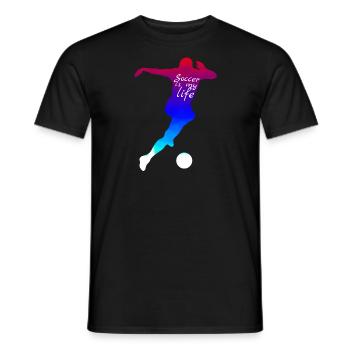 Footballeur footballeur - T-shirt homme - noir - Devant - AI Model Male 178 light (178cm)
