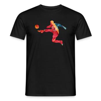 Football match - Men's T-Shirt - black - Front - AI Model Male 178 light (178cm)