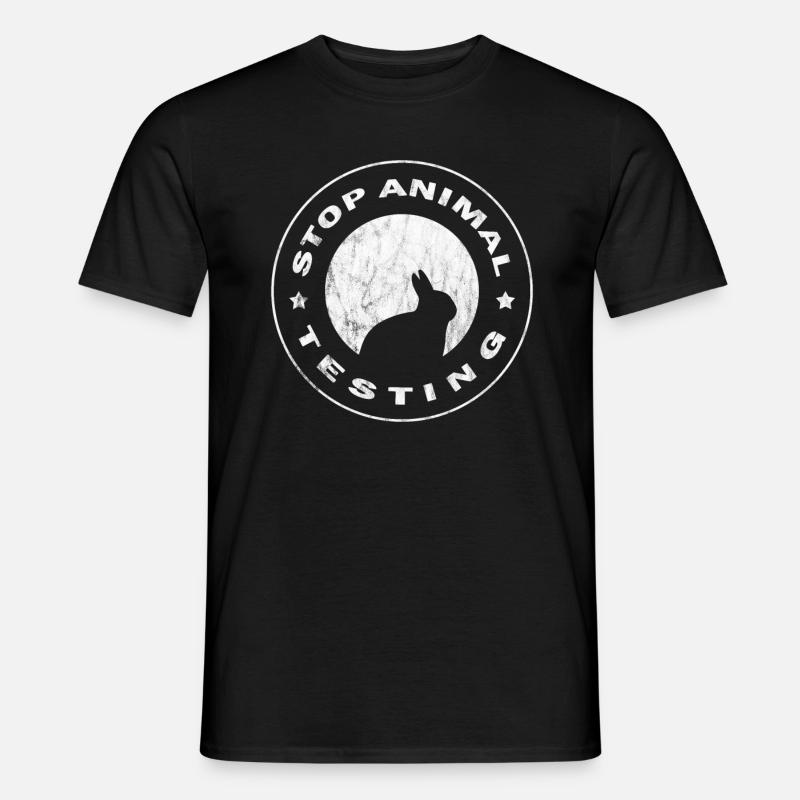 Stop animal testing - Männer T-Shirt - Schwarz