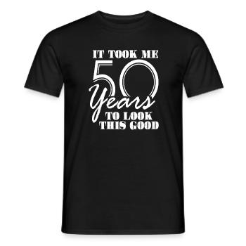 50 ans de beauté - T-shirt homme - noir - Devant - AI Model Male 178 light (178cm)
