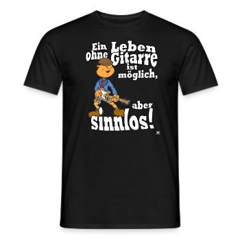 Life without guitar ! Shirt for Musicians & Festival - Men's T-Shirt - black - Front - AI Model Male 178 light (178cm)