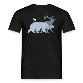 Waldtiere Grau - Männer T-Shirt - Schwarz - Vorne - AI Model Male 178 light (178cm)