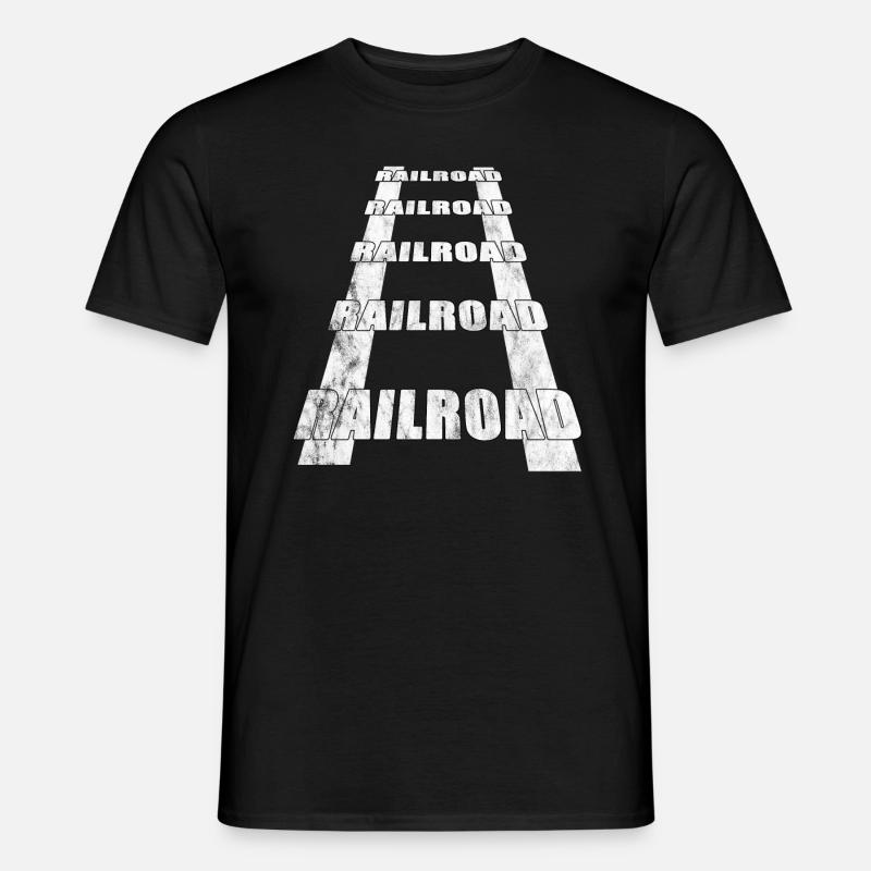 Schienen Eisenbahn - Männer T-Shirt - Schwarz