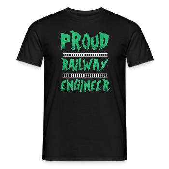proud railway engineer - Men's T-Shirt - black - Front - AI Model Male 178 light (178cm)