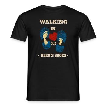 In den Schuhen unseres Helden spazieren gehen - Männer T-Shirt - Schwarz - Vorne - AI Model Male 178 light (178cm)