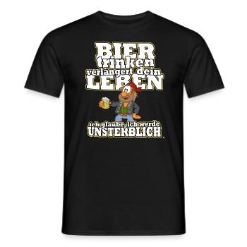 Bier trinken verlängert dein Leben! - Männer T-Shirt - Schwarz - Vorne - AI Model Male 178 light (178cm)