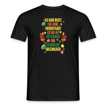zweideutige Sprüche / Flutschfinger & Leckmuschel - Männer T-Shirt - Schwarz - Vorne - AI Model Male 178 light (178cm)
