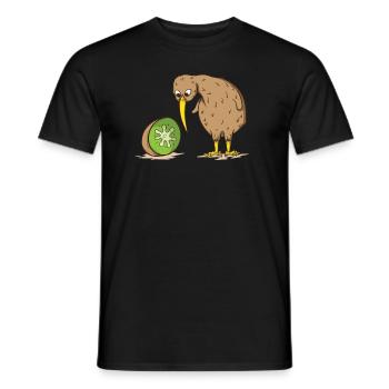 Kiwi New Zealand flightless bird kiwi fruit - Men's T-Shirt - black - Front - AI Model Male 178 light (178cm)
