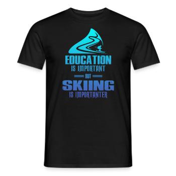 Education Is Important But Skiing Is Importanter - Men's T-Shirt - black - Front - AI Model Male 178 light (178cm)